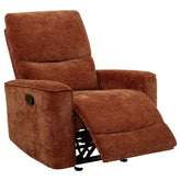 Best Furniture Outlet - Coaster - Navarro Chenille Upholstered Glider Recliner Burnt Orange - 609576