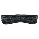 Best Furniture Outlet - Coaster - Hewitt Leather Dual Power Reclining Sectional Sofa Black - 609610PP