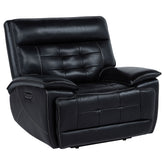 Best Furniture Outlet - Coaster - Hewitt Leather Upholstered Dual Power Recliner Chair Black - 609613PP
