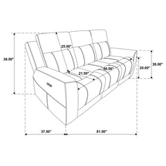 Kennett Chenille Upholstered Power Reclining Sofa Ivory