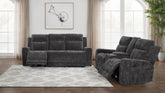 Best Furniture Outlet - Coaster - Kennett 2-piece Chenille Power Reclining Sofa Set Dark Grey - 610154P-S2