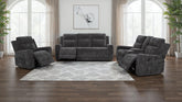 Best Furniture Outlet - Coaster - Kennett 3-piece Chenille Power Reclining Sofa Set Dark Grey - 610154P-S3