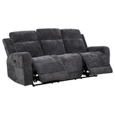 Best Furniture Outlet - Coaster - Kennett Chenille Upholstered Power Reclining Sofa Dark Grey - 610154P