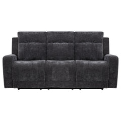 Kennett Chenille Upholstered Power Reclining Sofa Dark Grey