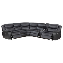 Best Furniture Outlet - Coaster - Sycamore Upholstered Power Reclining Sectional Sofa Grey - 610200P