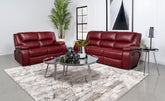 Best Furniture Outlet - Coaster - Camila 2-piece Upholstered Reclining Sofa Set Red - 610241-S2