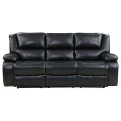 Camila 2-piece Upholstered Reclining Sofa Set Black