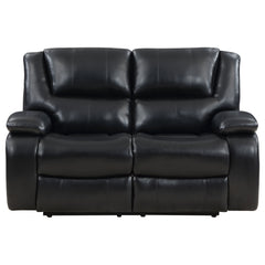 Camila 2-piece Upholstered Reclining Sofa Set Black