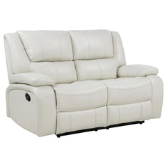 Camila 2-piece Upholstered Reclining Sofa Set White