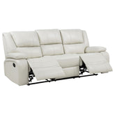 Best Furniture Outlet - Coaster - Camila Upholstered Motion Reclining Sofa White - 610247