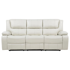 Camila Upholstered Motion Reclining Sofa White