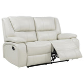 Best Furniture Outlet - Coaster - Camila Upholstered Motion Reclining Loveseat White - 610248