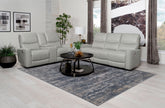 Best Furniture Outlet - Coaster - Greenfield 2-piece Power Reclining Sofa Set Dove Grey - 610261P-S2