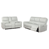Best Furniture Outlet - Coaster - Greenfield 2-piece Power Reclining Sofa Set Dove Grey - 610261P-S2