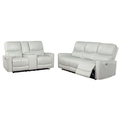 Best Furniture Outlet - Coaster - Greenfield 2-piece Power Reclining Sofa Set Dove Grey - 610261P-S2