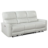 Best Furniture Outlet - Coaster - Greenfield Upholstered Power Reclining Sofa Dove Grey - 610261P