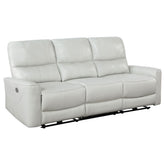 Best Furniture Outlet - Coaster - Greenfield Upholstered Power Reclining Sofa Dove Grey - 610261P