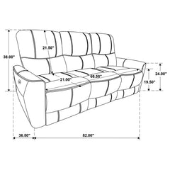 Greenfield Upholstered Power Reclining Sofa Dove Grey