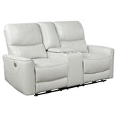 Best Furniture Outlet - Coaster - Greenfield Upholstered Power Reclining Loveseat Dove Grey - 610262P