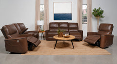 Best Furniture Outlet - Coaster - Greenfield 3-piece Power Reclining Sofa Set Saddle Brown - 610264P-S3