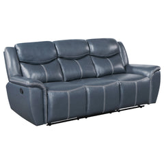Best Furniture Outlet - Coaster - Sloane Upholstered Padded Arm Reclining Sofa Blue - 610271