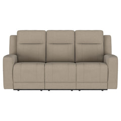 Brentwood 2-piece Upholstered Reclining Sofa Set Taupe