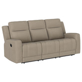 Best Furniture Outlet - Coaster - Brentwood Upholstered Motion Reclining Sofa Taupe - 610281
