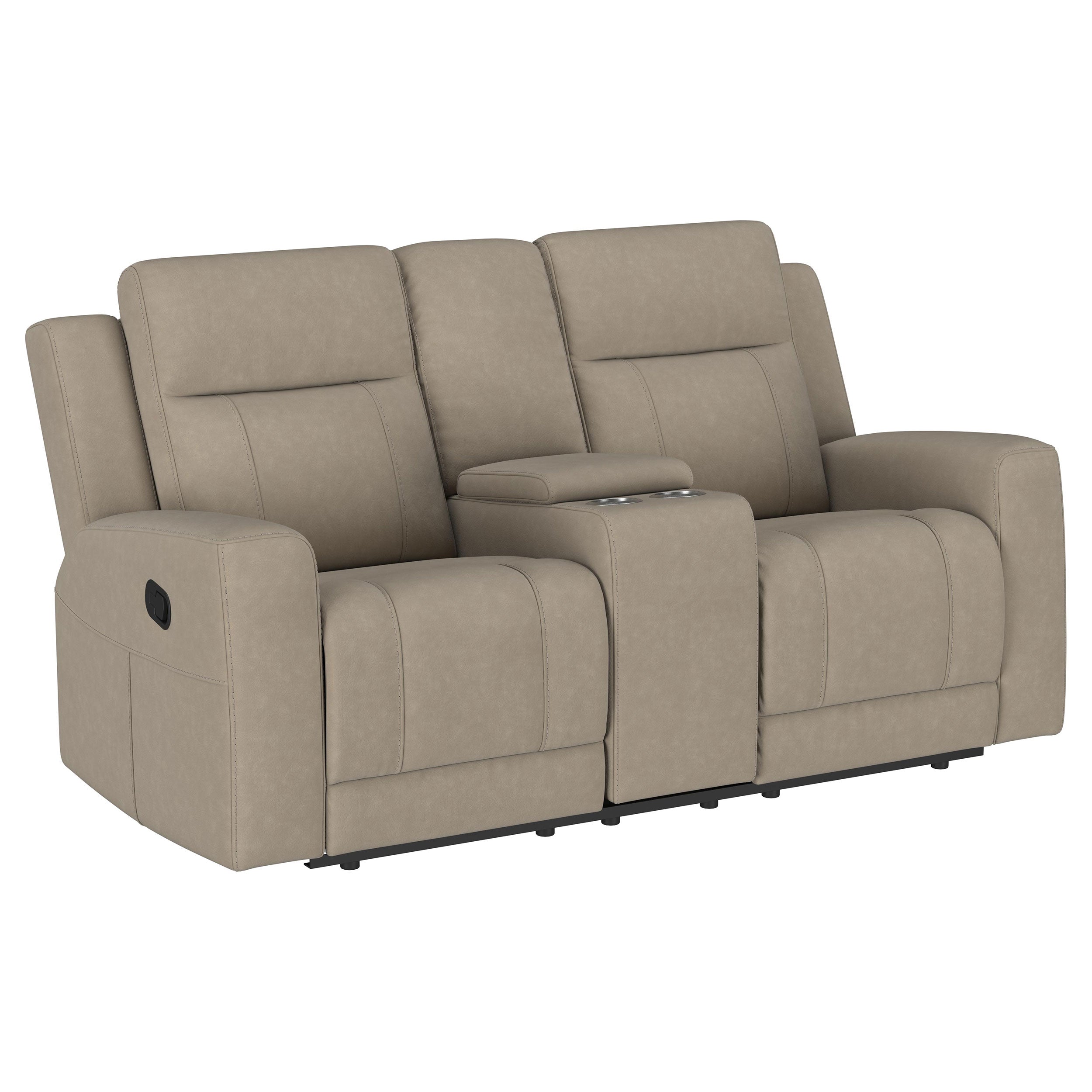 Best Furniture Outlet - Coaster - Brentwood Upholstered Motion Reclining Loveseat Taupe - 610282