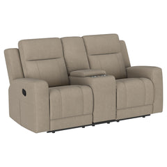 Best Furniture Outlet - Coaster - Brentwood Upholstered Motion Reclining Loveseat Taupe - 610282