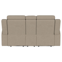 Brentwood Upholstered Motion Reclining Loveseat Taupe