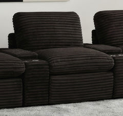 Collins Modular Power Armless Recliner Chocolate Brown