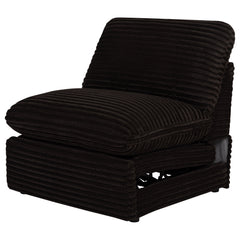Collins Modular Power Armless Recliner Chocolate Brown