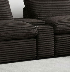 Collins Upholstered Modular Storage Console Chocolate Brown