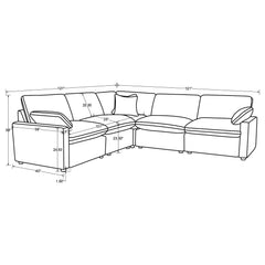 Collins 5-piece Modular Power Reclining Sectional Black