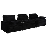 Best Furniture Outlet - Coaster - Collins 5-Piece Power Reclining Home Theater Seating Black - 610361PT