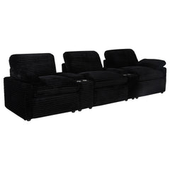 Best Furniture Outlet - Coaster - Collins 5-Piece Power Reclining Home Theater Seating Black - 610361PT
