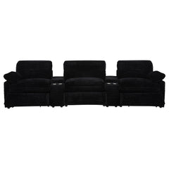 Collins 5-Piece Power Reclining Home Theater Seating Black