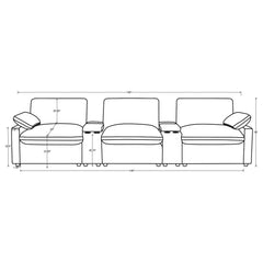 Collins 5-Piece Power Reclining Home Theater Seating Black