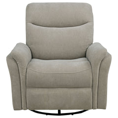 Adler Upholstered Power Swivel Glider Recliner Greige