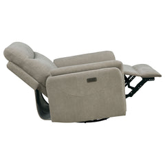 Adler Upholstered Power Swivel Glider Recliner Greige
