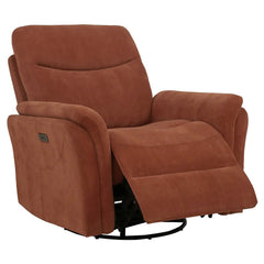 Best Furniture Outlet - Coaster - Adler Upholstered Power Swivel Glider Recliner Rust - 610433P