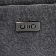 Adler Upholstered Power Swivel Glider Recliner Charcoal Grey