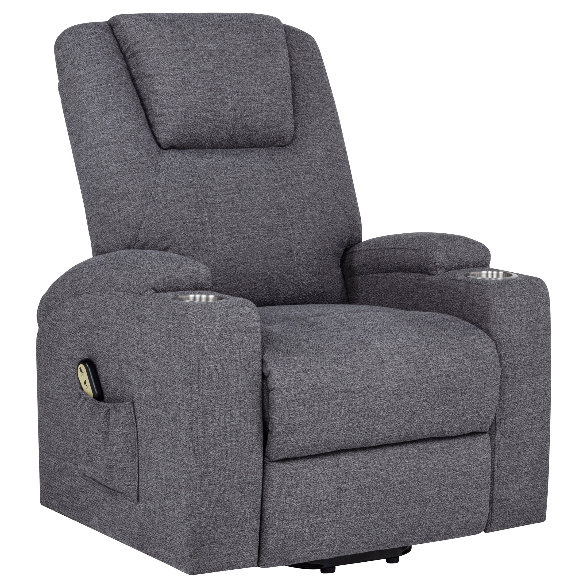 Best Furniture Outlet - Coaster - Louie Chenille Upholstered Power Lift Massage Chair Grey - 610453P