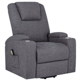 Best Furniture Outlet - Coaster - Louie Chenille Upholstered Power Lift Massage Chair Grey - 610453P