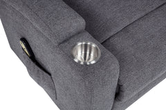 Louie Chenille Upholstered Power Lift Massage Chair Grey