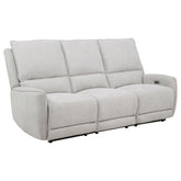 Best Furniture Outlet - Coaster - Sylmar Chenille Upholstered Power Reclining Sofa Dove Grey - 610521P