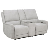 Best Furniture Outlet - Coaster - Sylmar Chenille Upholstered Power Reclining Loveseat Dove Grey - 610522P