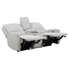 Sylmar Chenille Upholstered Power Reclining Loveseat Dove Grey