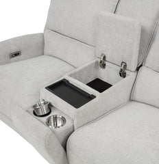 Sylmar Chenille Upholstered Power Reclining Loveseat Dove Grey