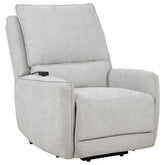 Best Furniture Outlet - Coaster - Sylmar Chenille Upholstered Dual Power Lift Recliner Dove Grey - 610524PP